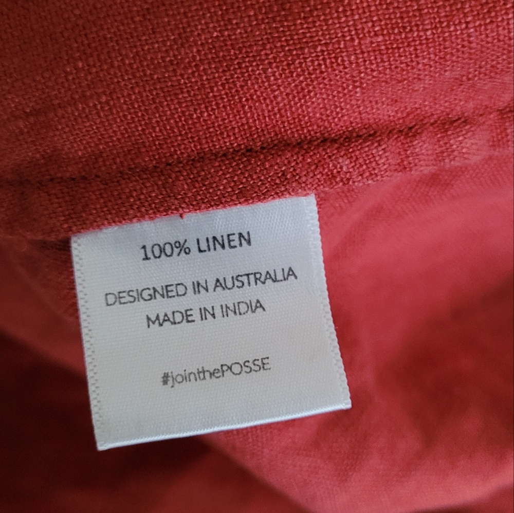 NWT POSSE DOT LINEN CUTOUT DRESS IN JAM RED - Picture 9 of 12